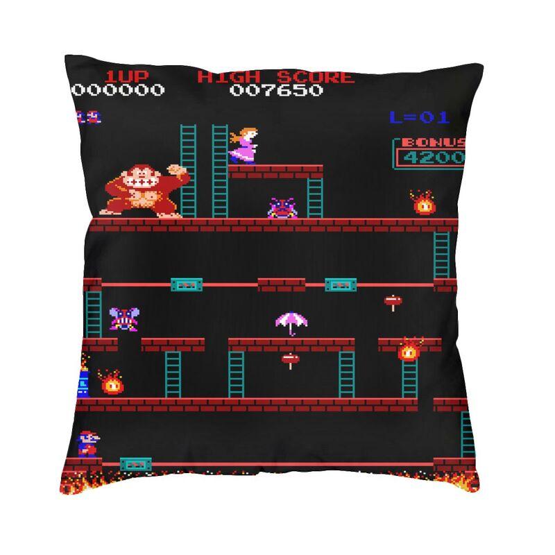 Through Ages Donkey Kong Pillow Case 45X45Cm Home Decorative Cute Arcade Game Cushions For Sofa Square Pillowcase