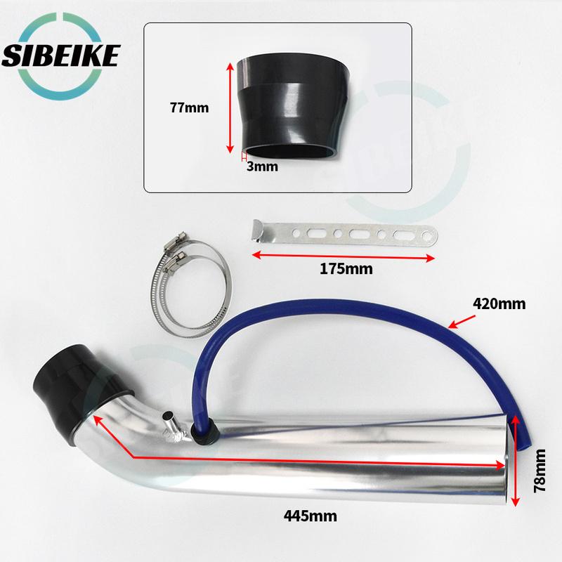 3" 76mm Air Intake Pipe Aluminum Cold Air Inlet Duct Tube Kit For Honda Civic 01-UP EX