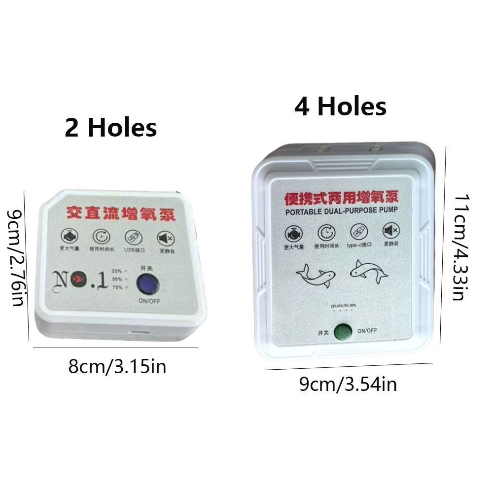 Low Noise Portable Oxygen Pump Four/Double Hole Fish Tank Aerator Aquarium Fish
