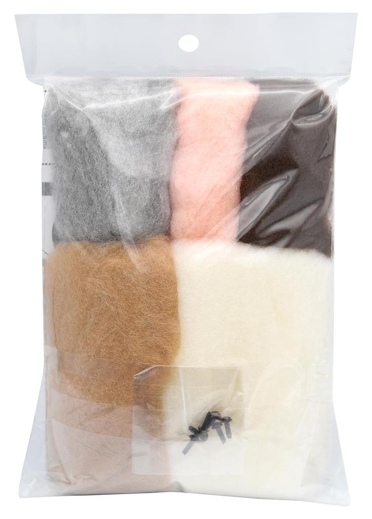 Hamanaka Wool Felting Needle Felted Baby Animal Kit, Bunny, H441-637