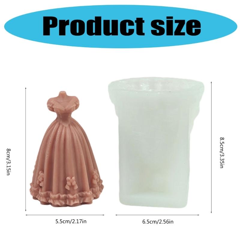 Abendkleid Silikonformen für Kerzen Seife Fondant Schokolade Süßigkeiten Hochzeitskleid Silikonkerzenformen für Epoxidharz
