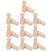 20pcs Wooden Peg Dolls Uned Angel Shape Toddler Wood Doll Bodies for Children   Craft Toys Gifts Graffiti
