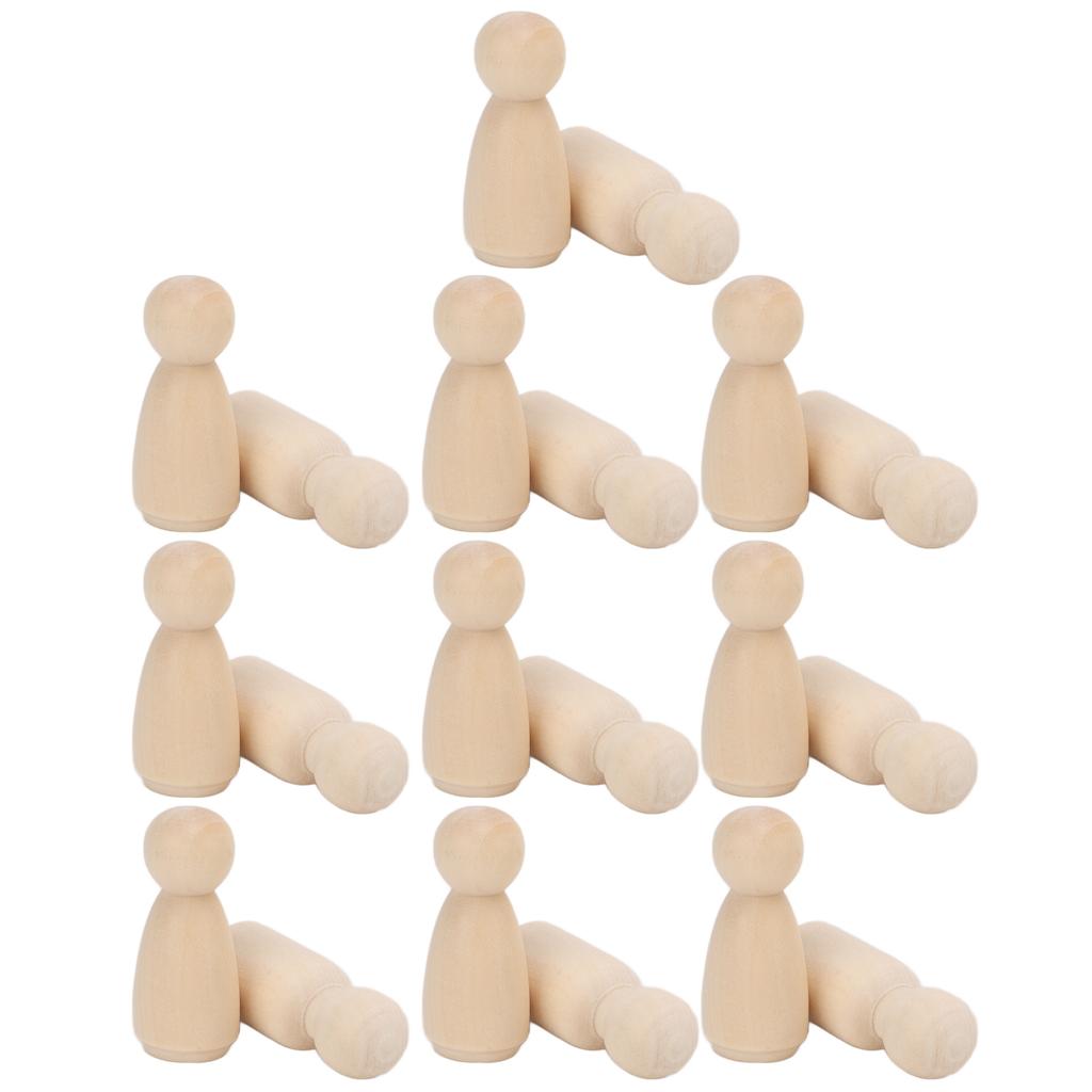 20pcs Wooden Peg Dolls Uned Angel Shape Toddler Wood Doll Bodies for Children   Craft Toys Gifts Graffiti