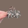 Small Crystal Flower Hair Claw Clip - Elegant Side Clip for Half Updo
