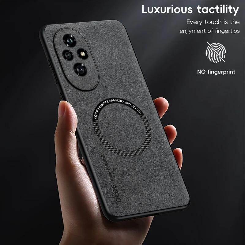 For Honor 200 200 Pro 200 Lite Fine Hole Sheepskin Magnetic TPU Soft Edge Anti-Drop Anti Fingerprint Phone Case