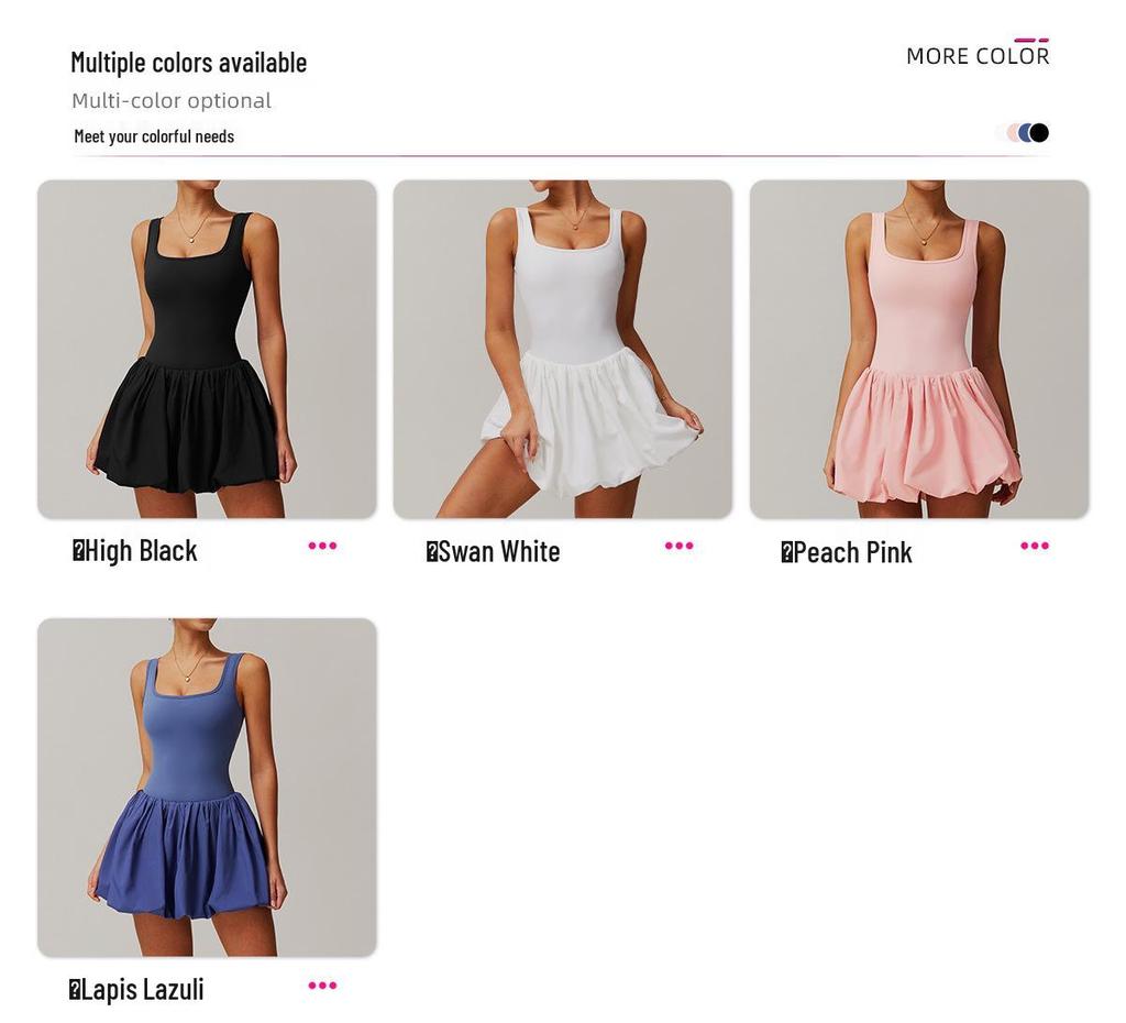 Women's Anti-Exposure Sports Dress - Outdoor Running & Tennis Skirt with Nude Feeling & Fake Two-Piece Design