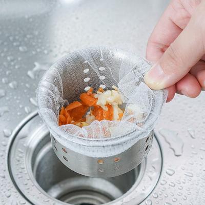 100 pces filtros descartáveis da pia da cozinha dreno de esgoto anti-bloqueio saco de lixo piscina vazamento saco de malha filtro pia rede de lixo