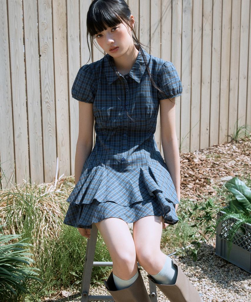 MIXXO Check Shirt Dress_Miwowg609G