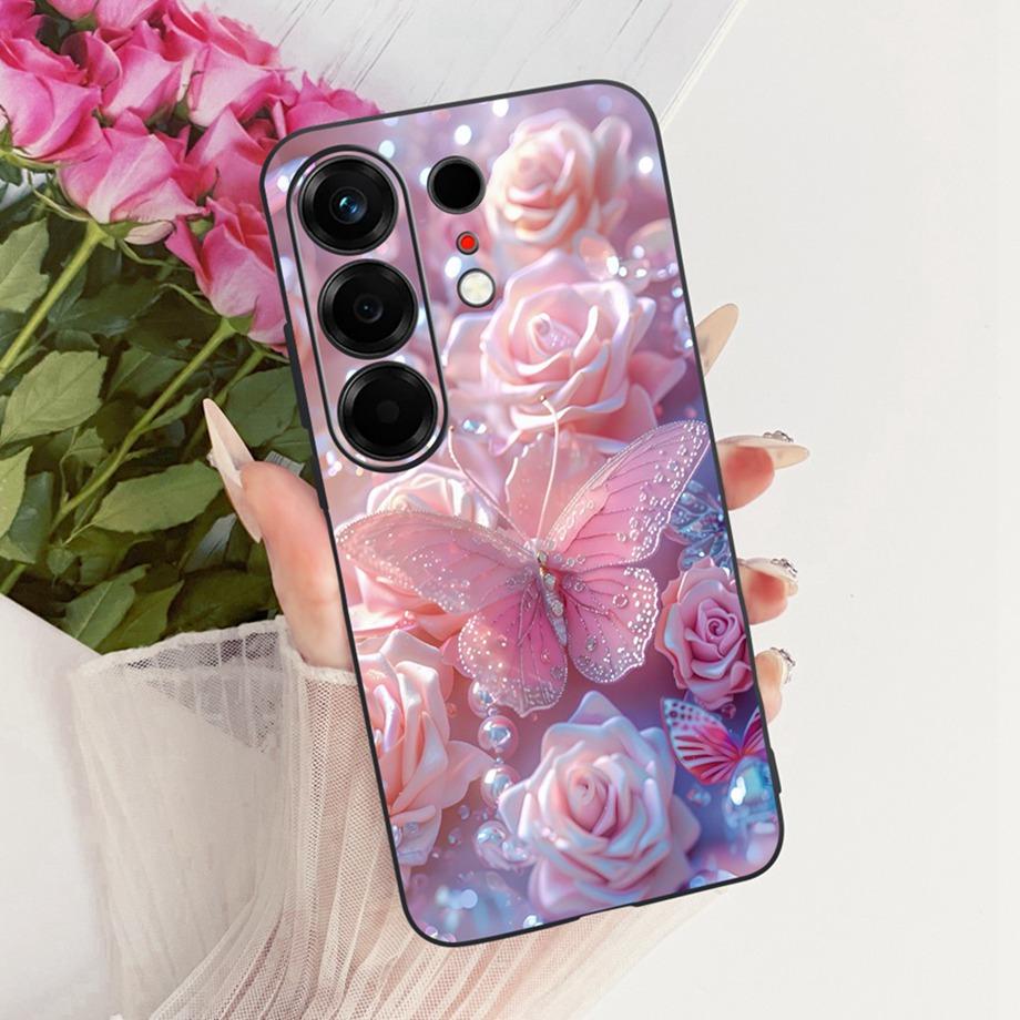 Flower Cartoon Fashion Design Phone Case For Tecno Camon 50 4G CN5 Camon50 Funda Soft Lisquid Silicone Shockproof Back Cover