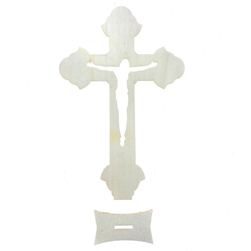 

10 шт. Деревянный декор крест Рустикальный стоячий крест для крещения Первое причастие Молитва Христианский католический Деревянные кресты Поделки