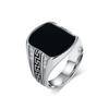 2025 Retro Great Wall Pattern Black Gemstone Ring for Men's Personalized Fashion Ring