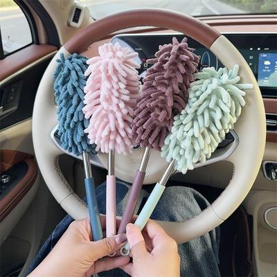 Telescopic Car Dusting Mop - Soft Bristle Brush for Practical Car Cleaning and Washing.