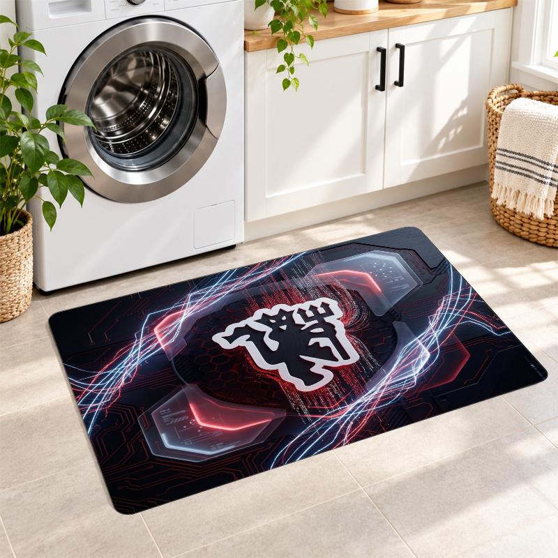 Flannel Kitchen Mat Manchester United Soft Area Rug Non Slip Floor Carpet Home Decoration