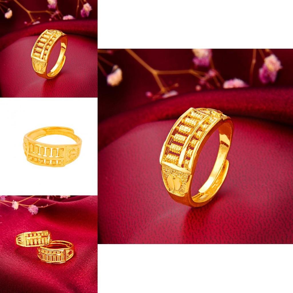 Stylish Geometric Abacus Open Ring Beautiful Brass Gold Plated Vintage Ring For Women