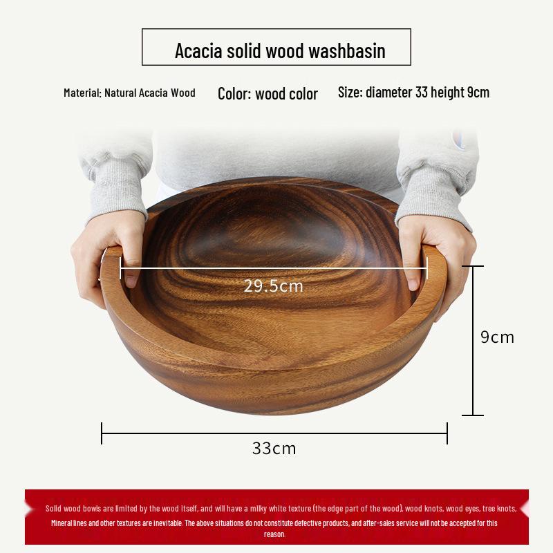 Grande Ciotola in Legno di Acero e Noce per Riso, Insalata, Zuppa e Pasta