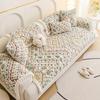 Modern Geometric Pattern Thickened Autumn Winter Snowflake Velour Sofa Cushion Plush Anti-Slip Seat Cover