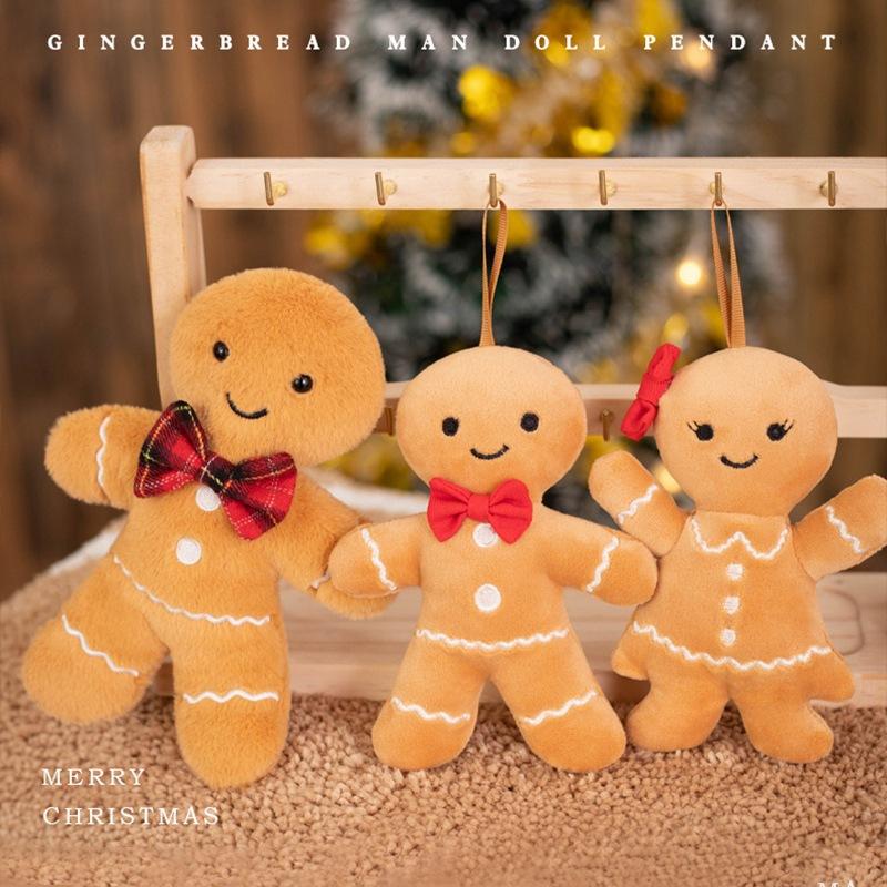 Christmas Gingerbread Man Doll Pendant Cartoon Fun Fun Festival Plush Toy Children and Girls Gift