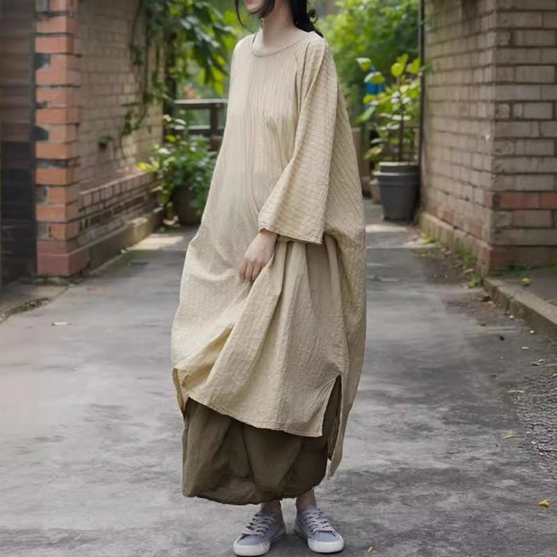 

Johnature женское винтажное жаккардовое платье с круглым вырезом и семью рукавами, летние свободные платья в китайском стиле