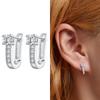 WOSTU 925 Sterling Silver Simple Round Beads Zircon Star Ear Buckles Stud Earrings For Women Fashion Party Jewelry Gift