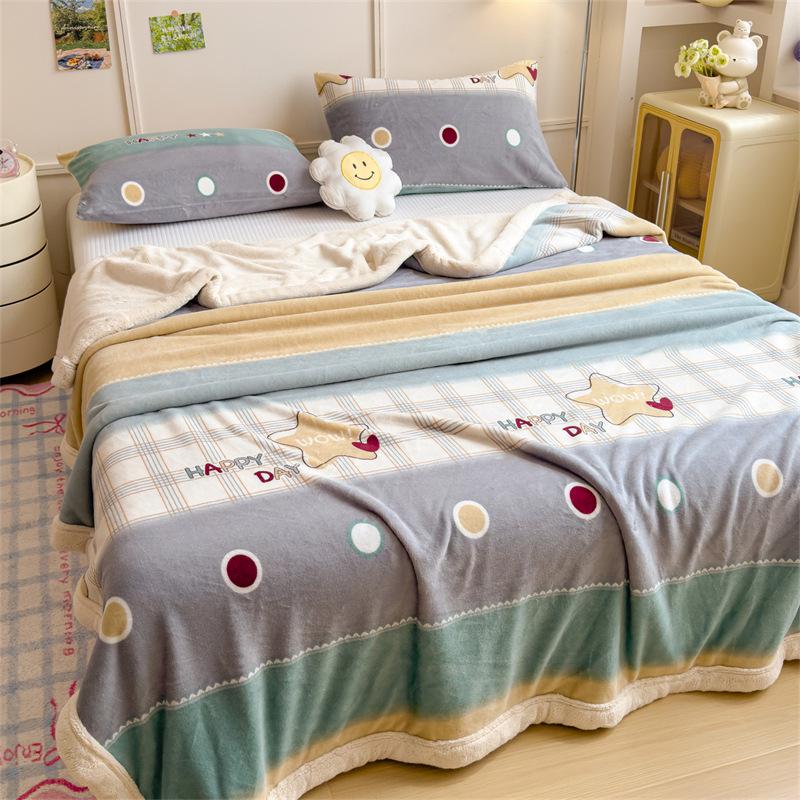 Yunjin Oboustranná zimní fleecová deka - Hrubá, útulná přehoz na pohovku a kancelářský šál