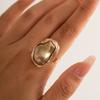Pink Grey Silver Gold Plated Vintage Colorful Irregular Faux Baroque Big Rings for Women