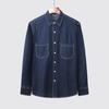 Men's Casual Denim Shirt Long Sleeve Button Down Shirt with Chest Pocket
