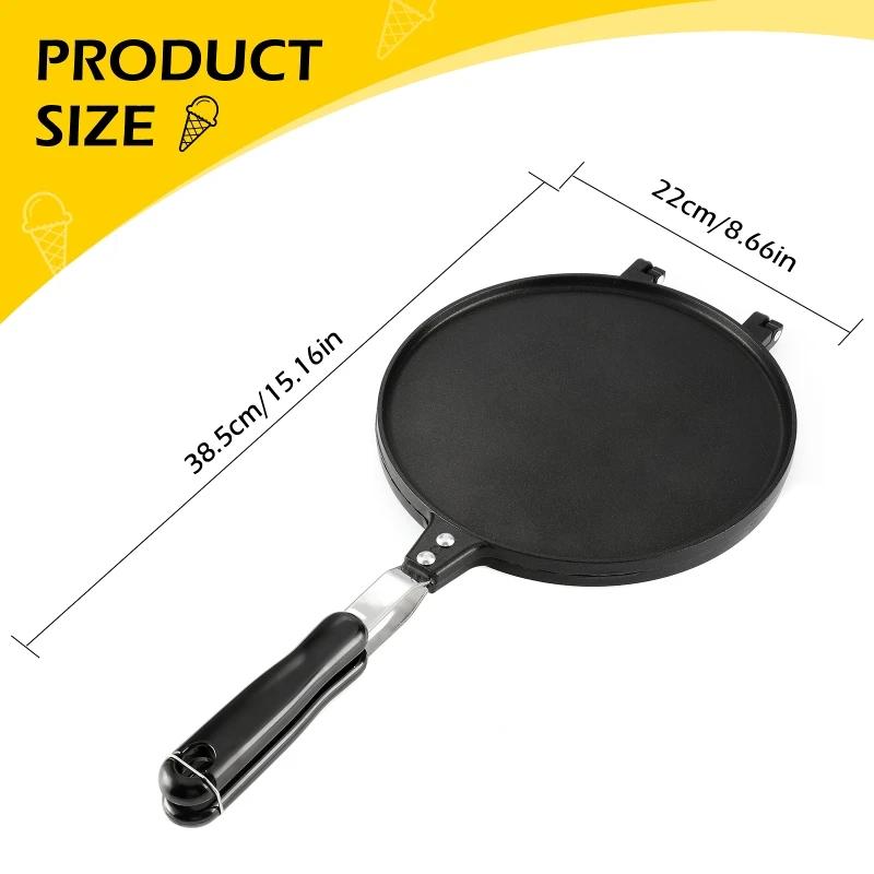 22cm Commercil Ice Cream Cone Crispy Roll Mold Household Gas Egg Roll Machine Waffle Cone Maker Crisp Omelet Pan DIY Home Making