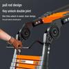 Multi-Function Thickened Carbon Steel Telescopic Ladder: Household A-Frame & Bamboo Joint Folding Engineering Ladder