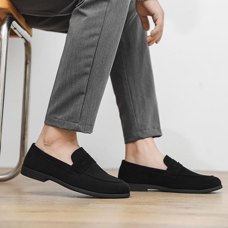 Comfortable Men's Business Casual Shoes New Men's Leather Loafers Wedding Dress Shoes for Groom Office Work Slip-On Men's Shoes