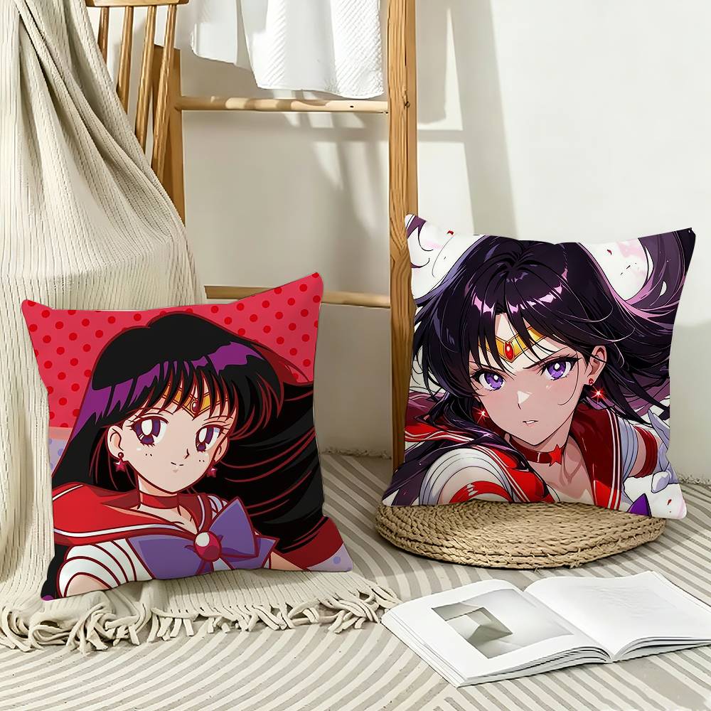 CUTE R-Rei Hino Sailor Mars  Pillow Case Pattern Printed Pillowcase For Living Room Sofa Cushion Cover