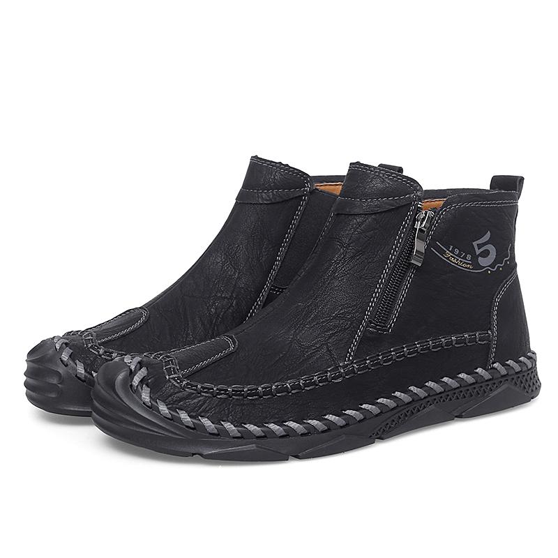 Fashion Fashion Cowboy Men's Motocross Boots Casual Slip on Business Boots High Top Leisure Walking Footwear 2025 New Male Chelsea Boots