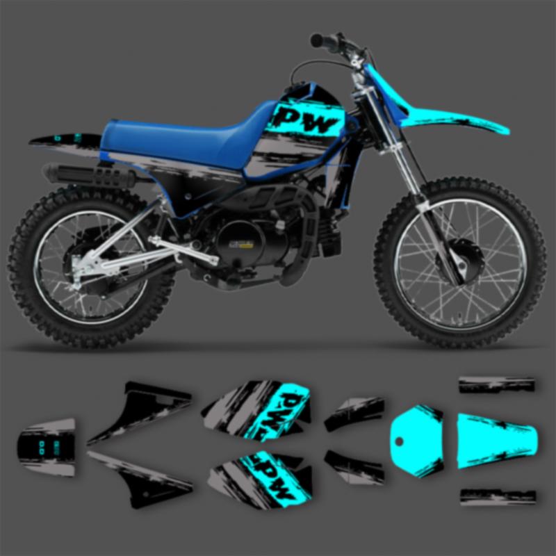 PowerZone Custom Team Graphics Decals Stickers For YAMAHA PW80 Motorcycle Stickers Number Name Custom