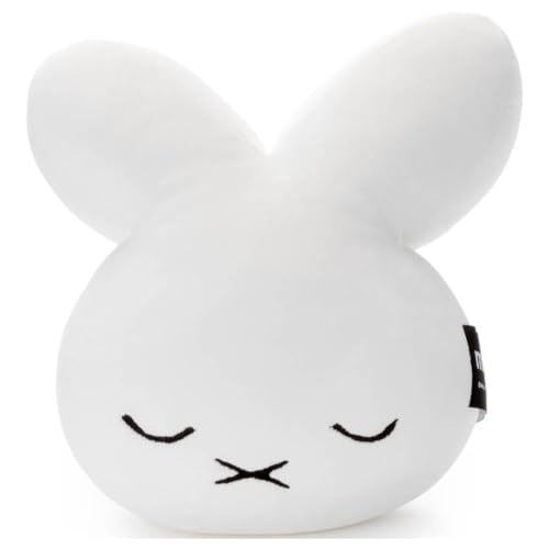 Bruna Miffy 70th Anniversary Nijntje Design Mocchi-Mocchi-Style Face Cushion Miffy (Sleeping Soundly) Plush Toy, Approximately 32cm Tall