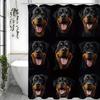 Cute Dog Rottweiler Shower Curtain, Bathroom Decorative Shower Curtain, Waterproof Shower Curtain with Hooks
