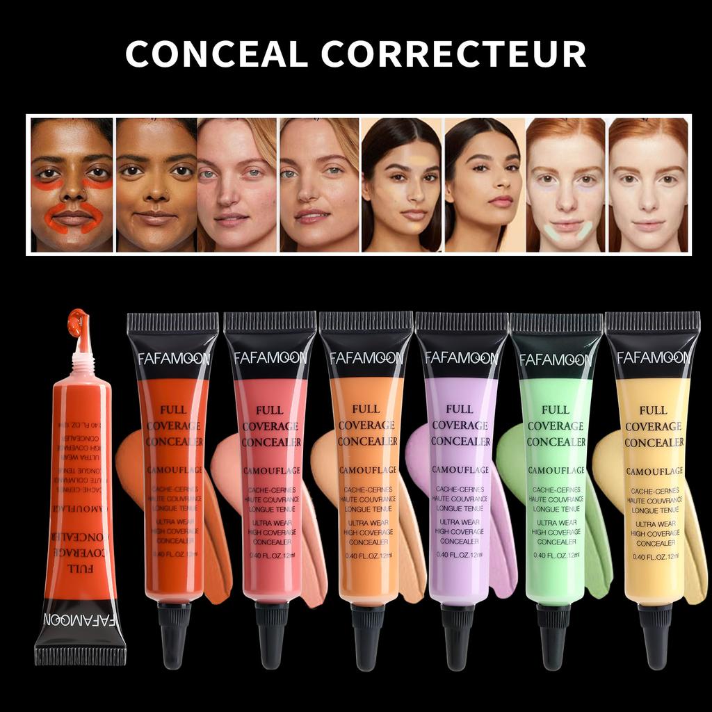 6 Colors Matte Liquid Concealer Brightens Skin Tone Full Coverage Foundation Dark Eye Circles Concealer Oil Control & Waterproof