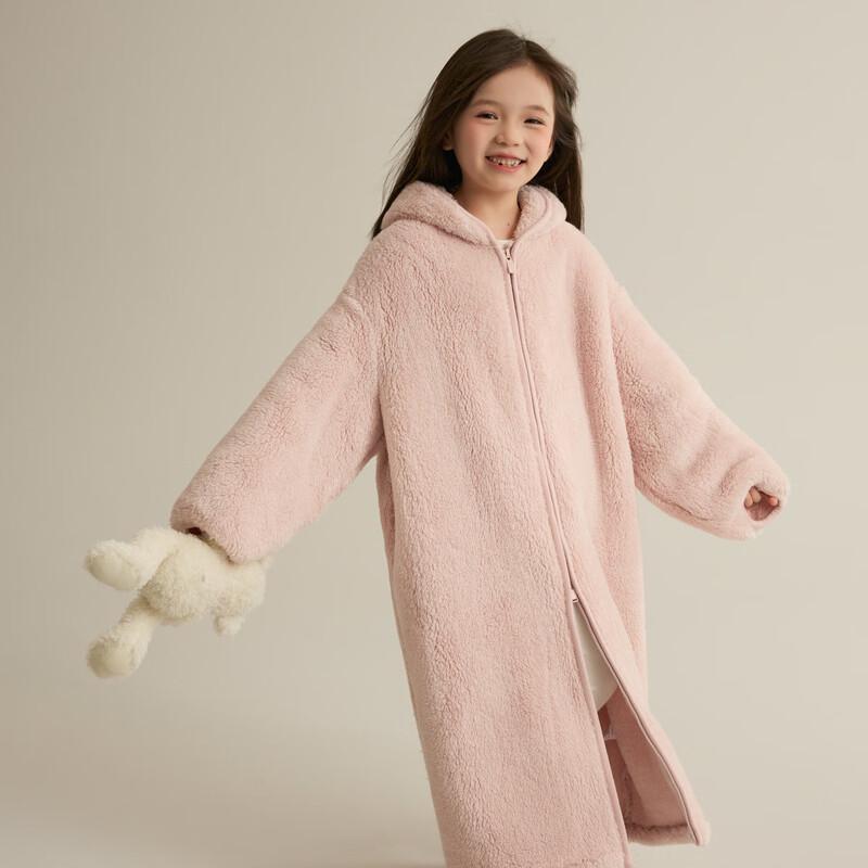 Kids' Hooded Double-Fleece Warm Robe