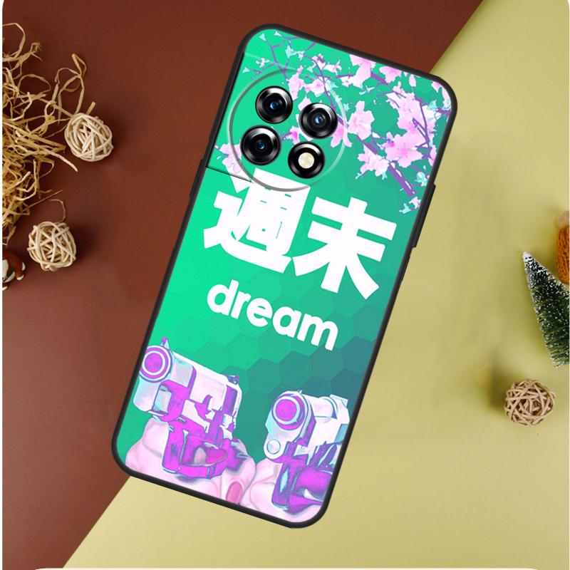 Vaporwave Glitch Anime For OnePlus Nord 4 CE 3 2 Lite N20 N30 9 10 Pro 8T 9RT 10T 10R 13R 12R 11 12 13 Phone Case