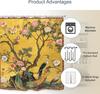 Vintage Flower Floral Bathroom Shower Curtain Retro Crane Chinese Botanical Art Polyester Fabric 12 Plastic Hooks Waterproof
