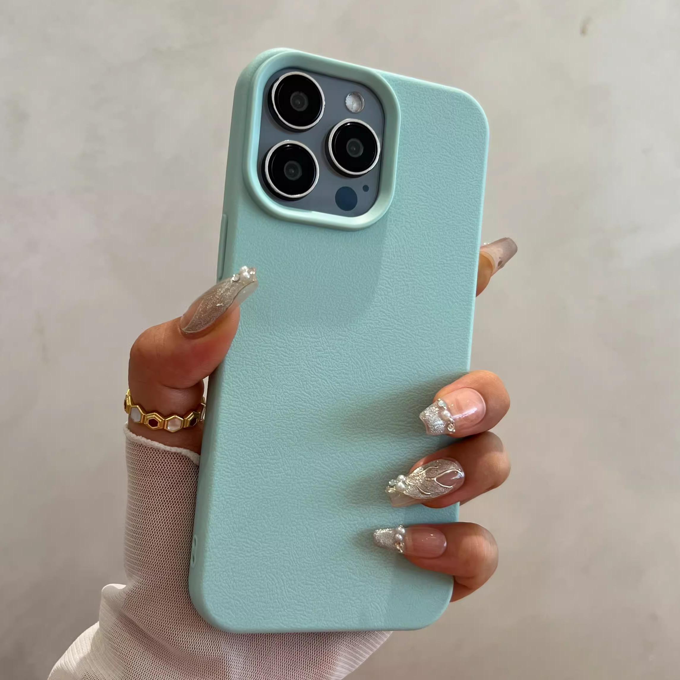 

Luxury Matte Soft Leather Candy Phone Case For For Iphone 17 16 15 14 Plus 13 12 11 Pro Max Protection Shockproof Silicone Cover For iphone xs max