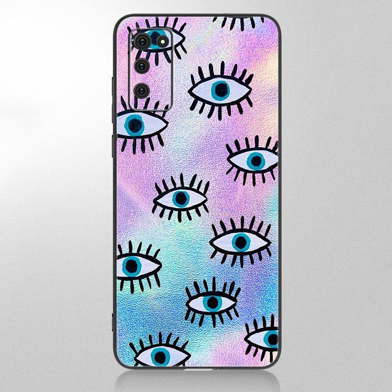 Eye Blue Evil Eye Phone Case For Samsung Galaxy A12 A02S A22 A32 A52 A72 A71 A51 A41 A31 A21 A11 A50 A70 A10S A20S Black Cover