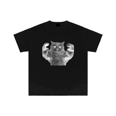 Yes SirWomens Cute Cat Print TShirt Retro Aesthetic Streetwear HarajukuStyle Short Sleeve Top Fun Cat Meme Casual Shirt