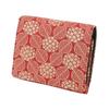 [Inden-ya] Inden Faltbörse mit H-förmigem Scheinfach, Hirschleder, Rot mit Weißer Lackierung, Hortensienmuster, 2204-13-174