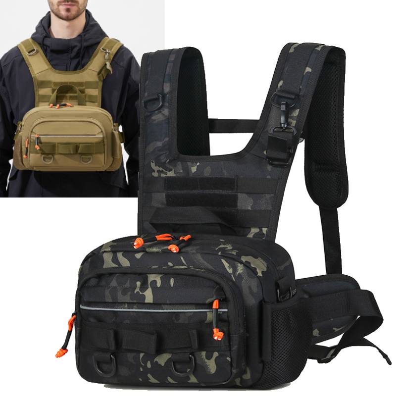 Multifunctional Outdoor Sports Chest Bag Large Capacity New Tactical Chest Bag Camouflage Sports Men's Vest Backpack