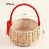 with Handles Imitation Rattan Handhold Basket Braid Storage Baskets  Living Room Decoration