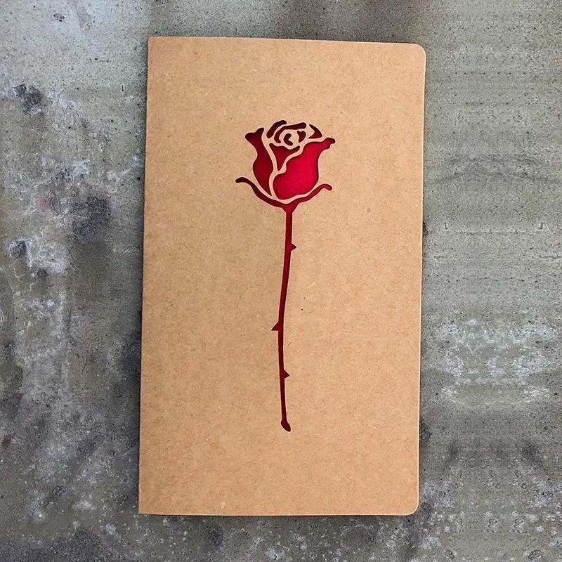 

1 Hollow Valentines Day Mother s Day Card/kraft Paper Card Holiday Card Birthday Card Blessing Gift Card 10x17cm ярко-розовый