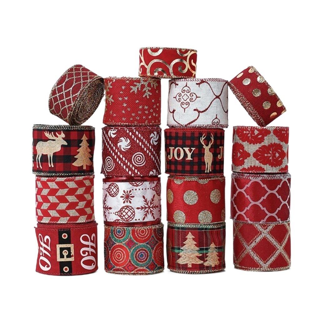 Xmas Gift Christmas Ribbon DIY Burlap Ribbon New Fabric Swirl Ribbon