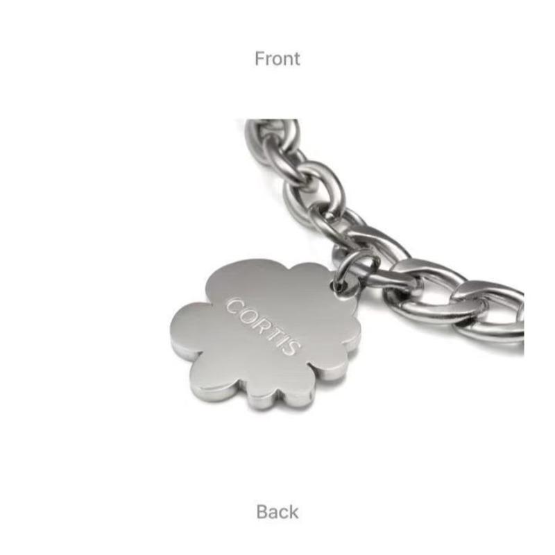 Cortis K-Pop Silver Letter Pendant Bracelet Chain, Dainty Alphabet Charm Jewelry Gift for Women Girls