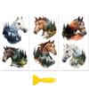 1set 3 Sheets 3 Styles PVC Waterproof Decorative Stickers Self Adhesive Floral Decals for Furniture Decoration Horse 300x150mm 1 Sheet/style