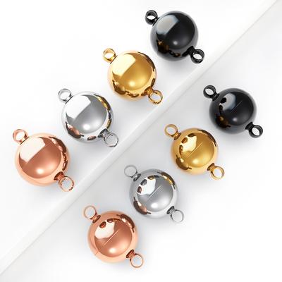 2pcs Stainless Steel Magnetic Clasps Ball Shape Strong Magnetic Buckles End Clasp Connectors For DIY Necklace Bracelets Supplies