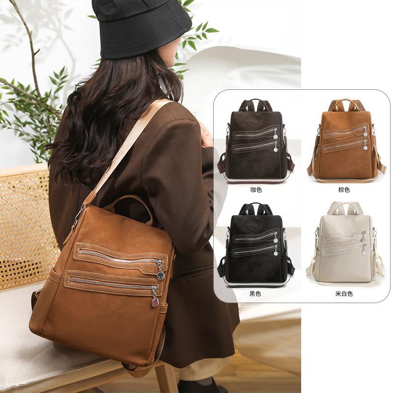 Schoolbag1011 Spring New Women's Backpack, Fashionable Versatile Large Capacity Multifunctional Backpack, Student Commuting Single Shoulder Bag